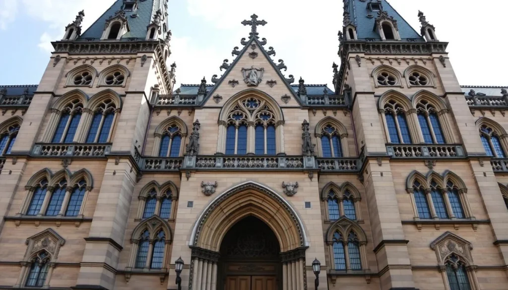 Generate an image of the Prachen Museum's facade, showcasing its Gothic architecture.