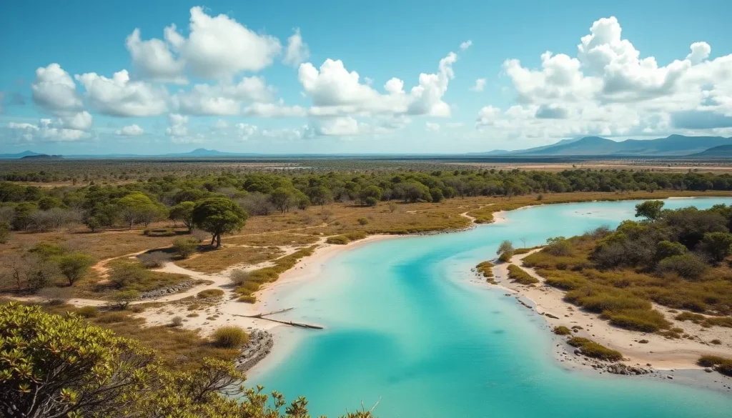 Generate an image of the Salinas y Aguada Blanca National Reserve, showcasing its unique landscapes and wildlife.