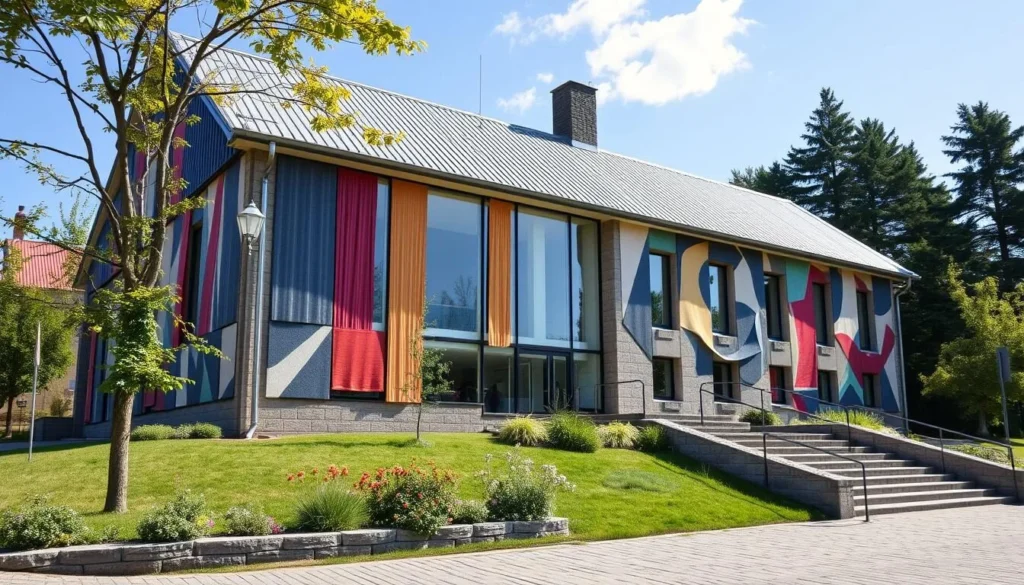 Generate an image of the Textile Museum's exterior in Boras, Sweden.