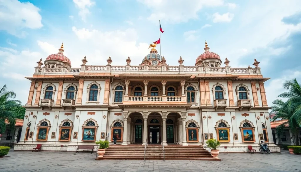 Generate an image of the Vadodara Museum and Picture Gallery, showcasing its impressive collection of artifacts and paintings.