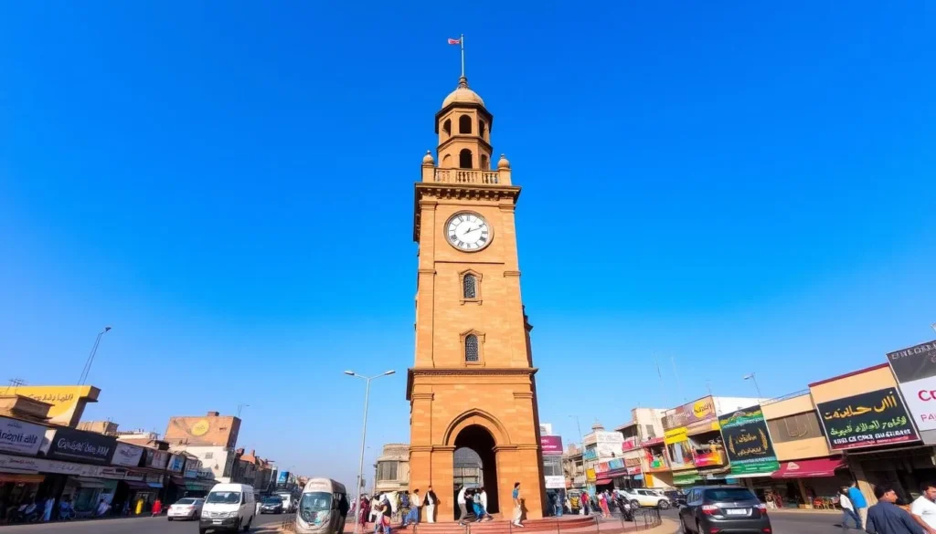 Ghanta Ghar (Clock Tower) in Gujranwala, a historical landmark in the city center