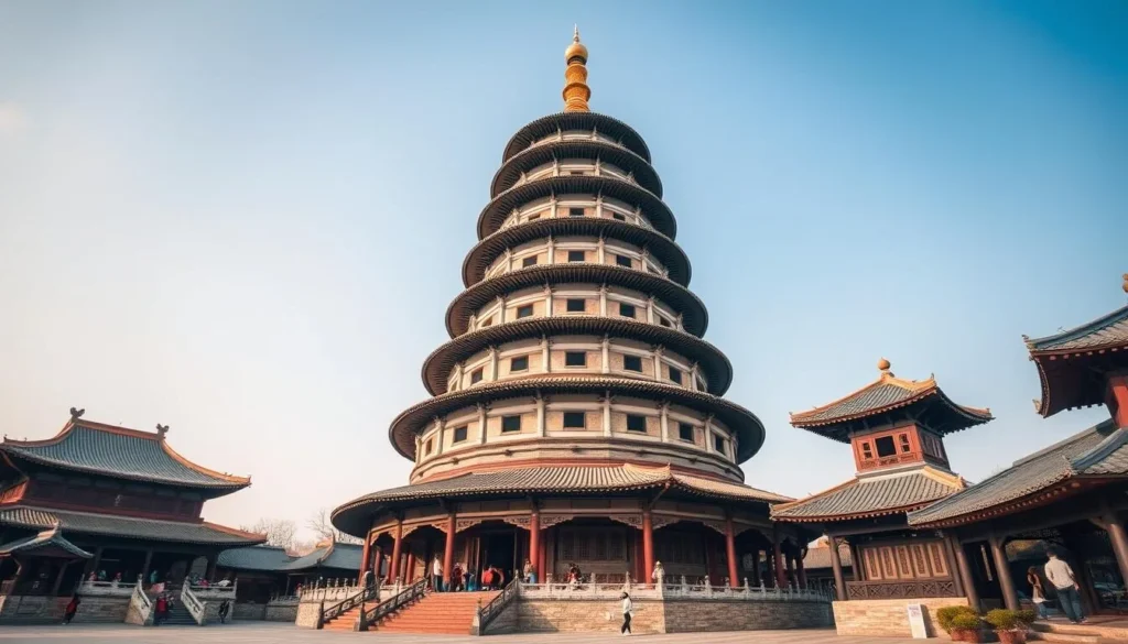 Giant Wild Goose Pagoda in Xi'An with traditional Chinese architecture