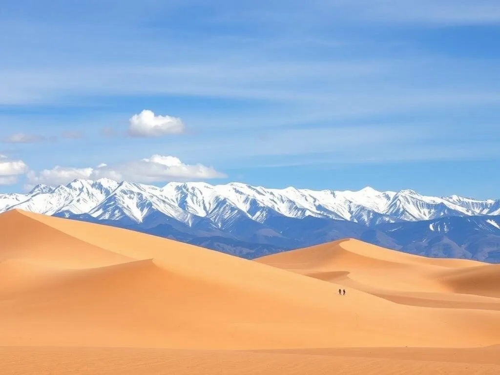 Great Sand Dunes National Park with mountains in the background Great Sand Dunes National Park with mountains in the background