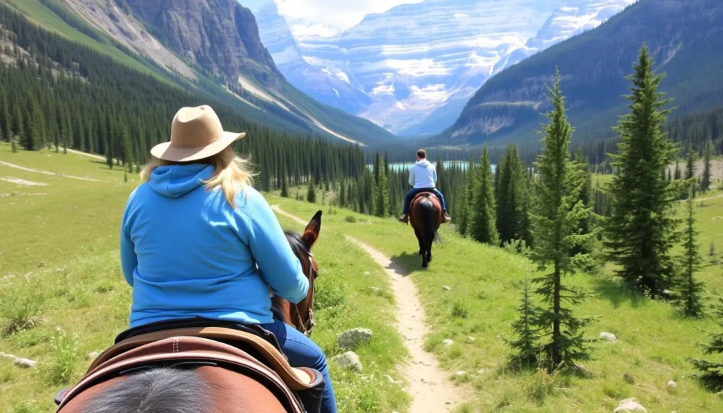 Guided horseback ride through the mountain trails near Lake Louise