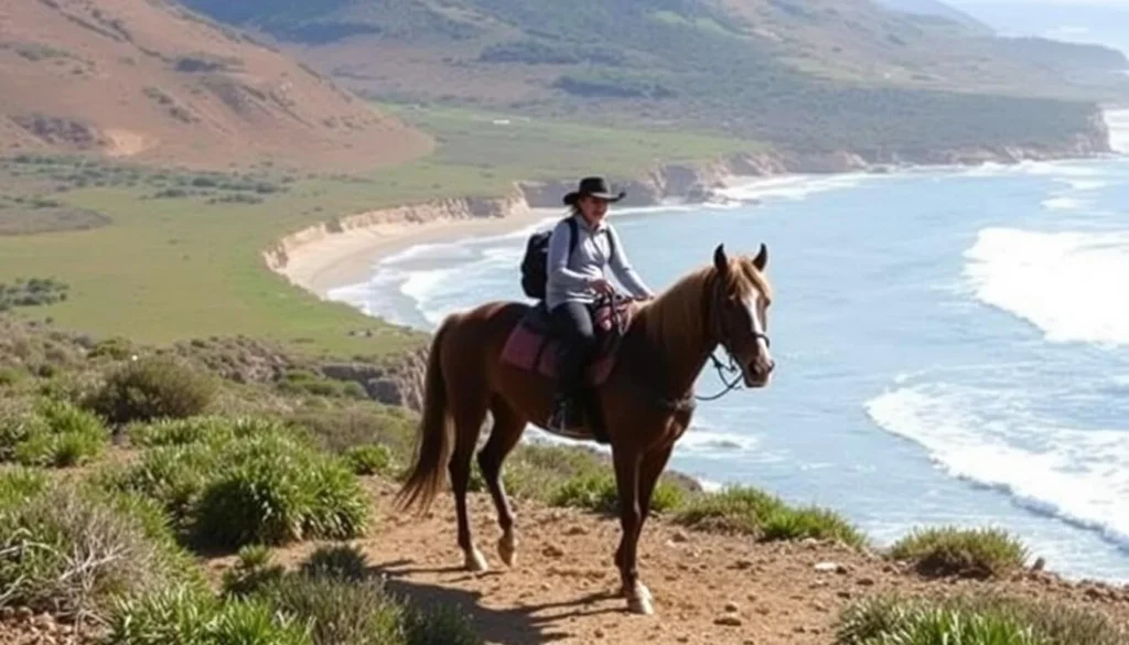Guided horseback riding tour along the coast of Punta del Diablo