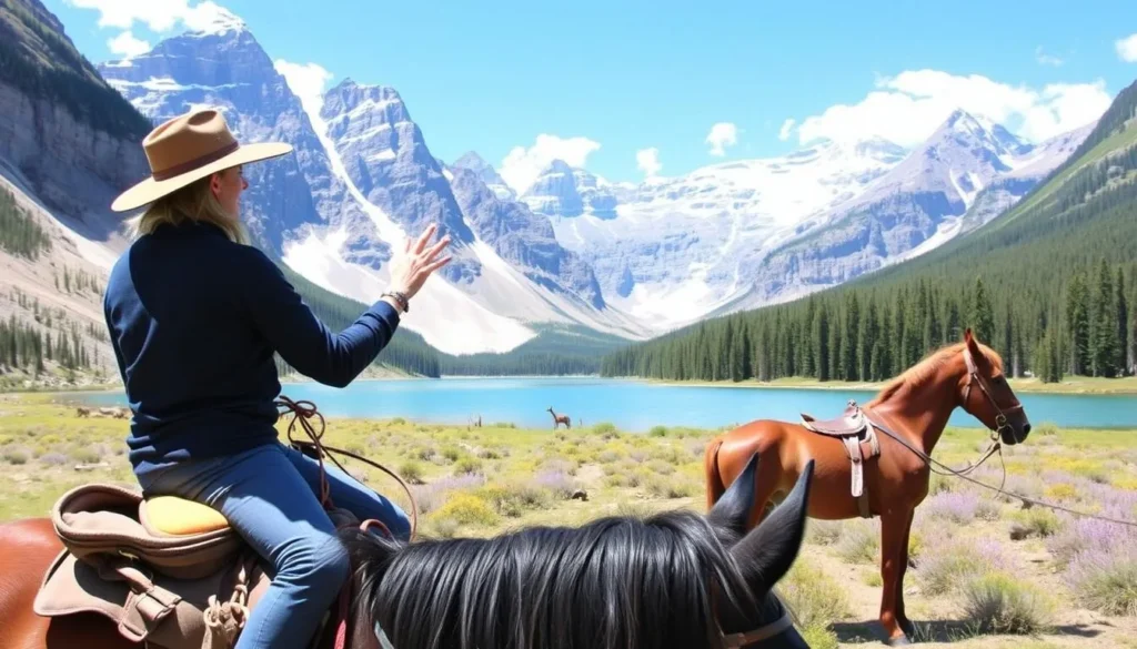 Guided horseback riding tour in Banff National Park