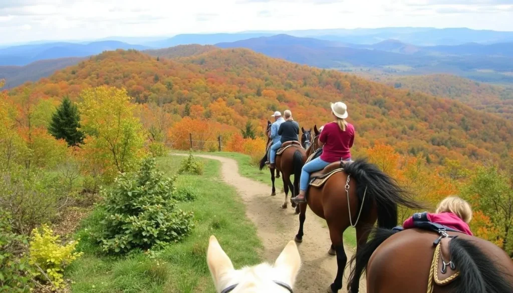Guided horseback trail rides in the Blue Ridge Mountains