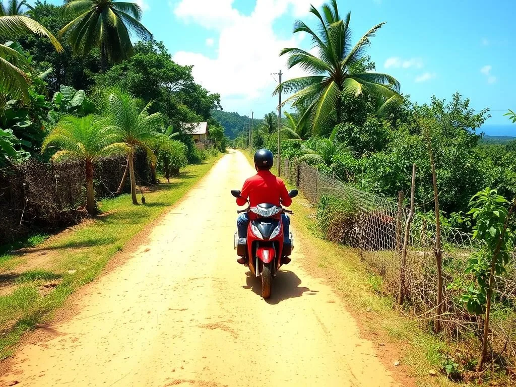 Habal-habal motorcycle taxi ready to transport tourists on Poro Island