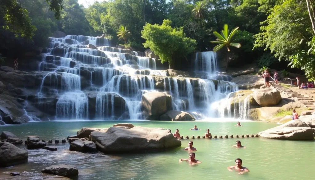 Hagimit Falls with crystal clear water in Samal Island Philippines Hagimit Falls with crystal clear water in Samal Island Philippines