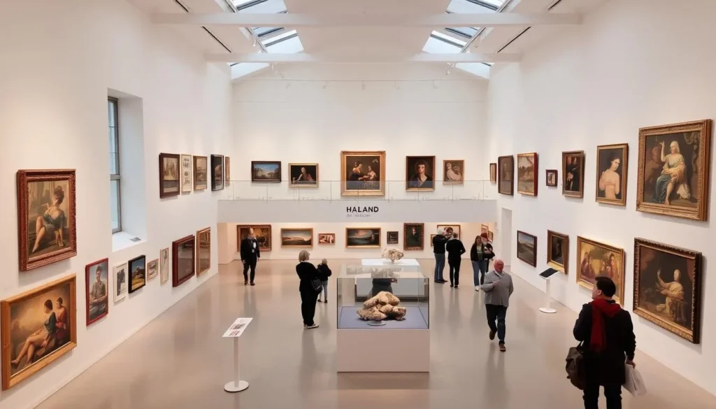 Halland Art Museum interior with art exhibitions