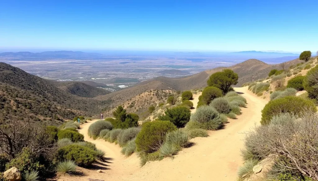Hiking trail in Santa Monica Mountains overlooking San Fernando Valley