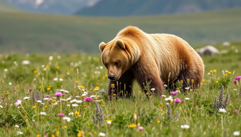Himalayan brown bear in its natural habitat at Deosai National Park