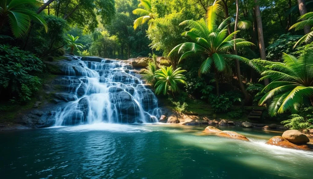 Himchari National Park waterfall surrounded by lush green forest in Cox's Bazar