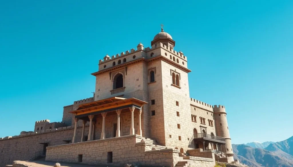 Historic Chitral Fort (Shahi Qila) with mountain backdrop, Pakistan