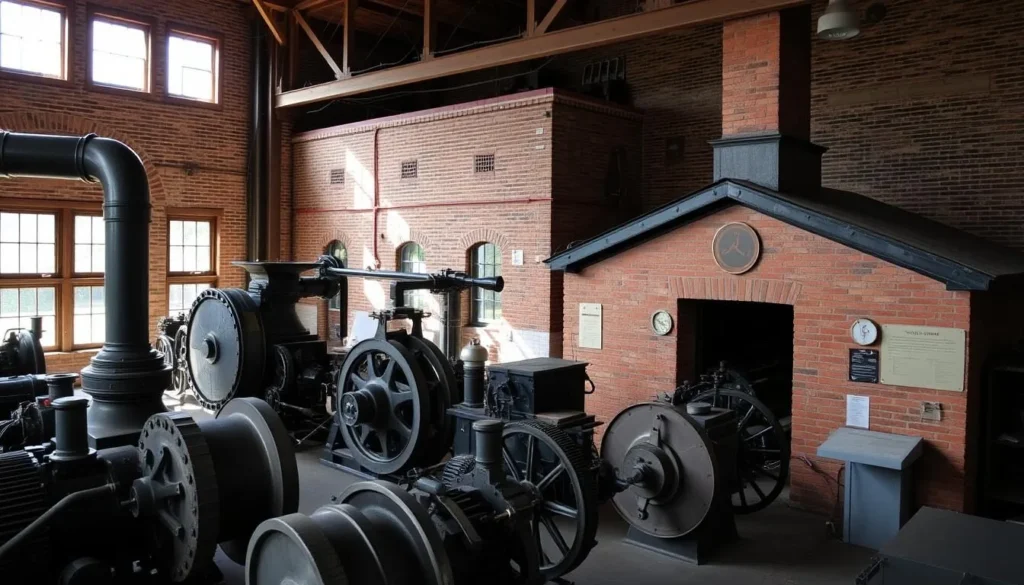 Historic Folsom Powerhouse State Historic Park with vintage machinery and brick buildings Historic Folsom Powerhouse State Historic Park with vintage machinery and brick buildings