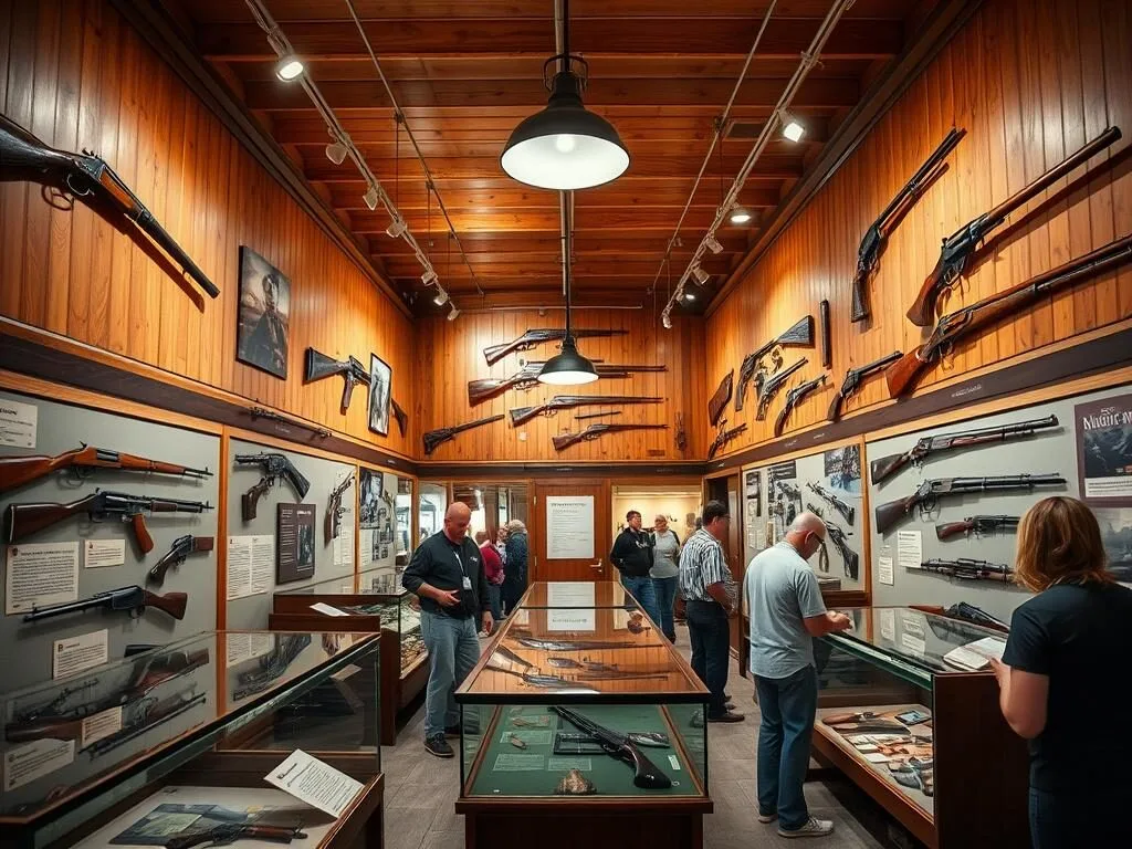 Historic firearms display at Dixie Gun Works museum