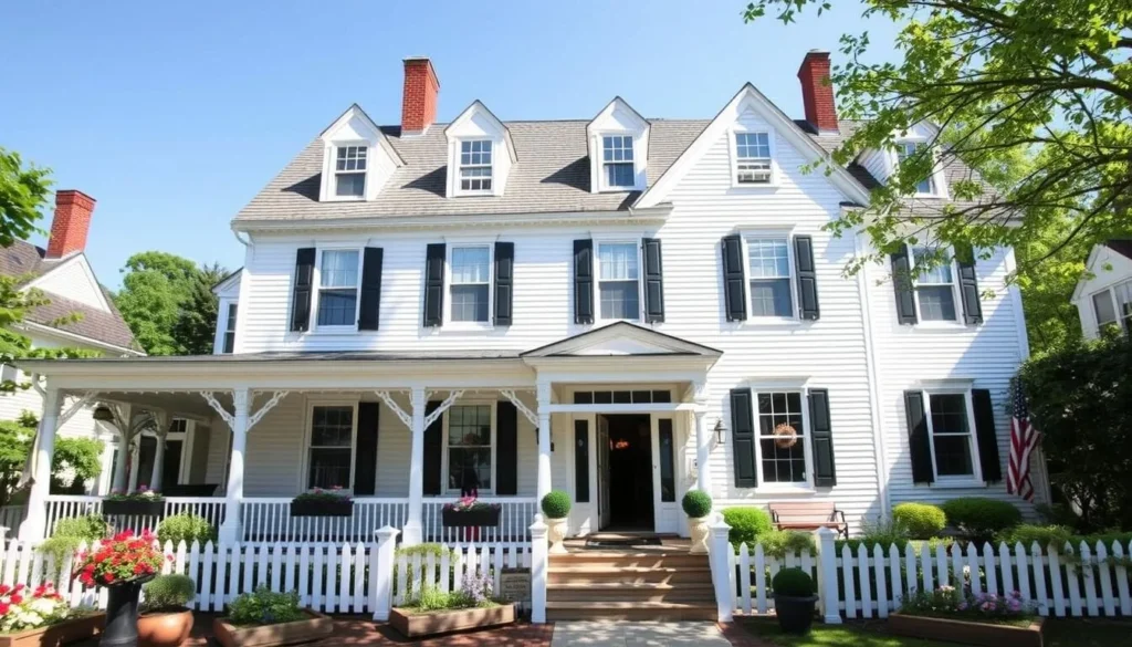 Historic inn in Kennebunk Maine with New England architecture