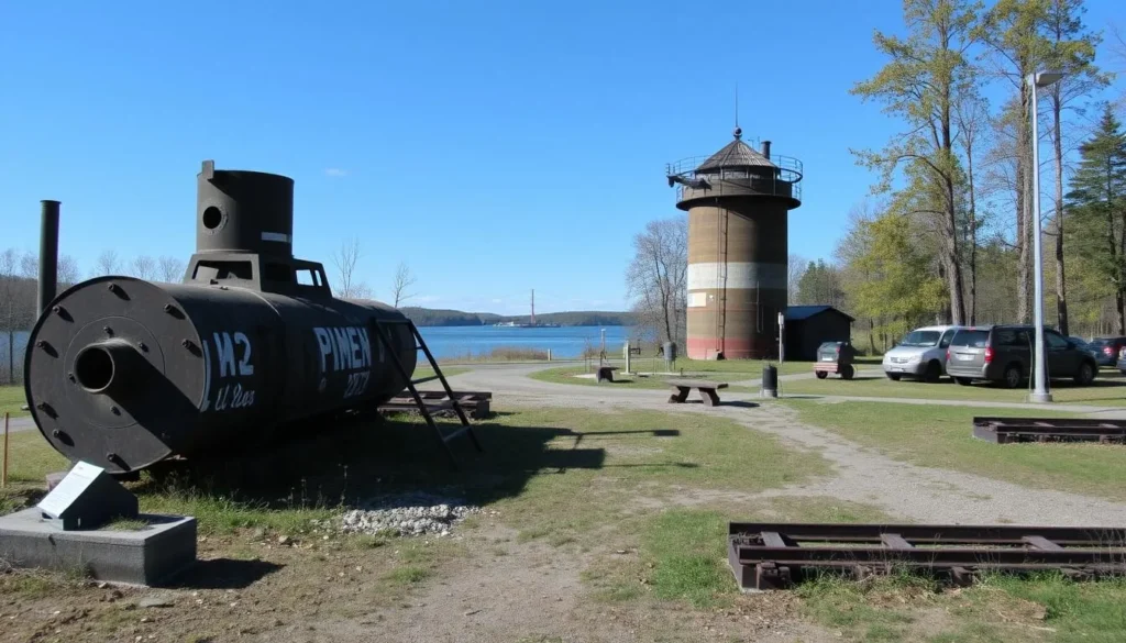 Historical sites around Lake Tinnsja, including remnants of World War II and industrial heritage.