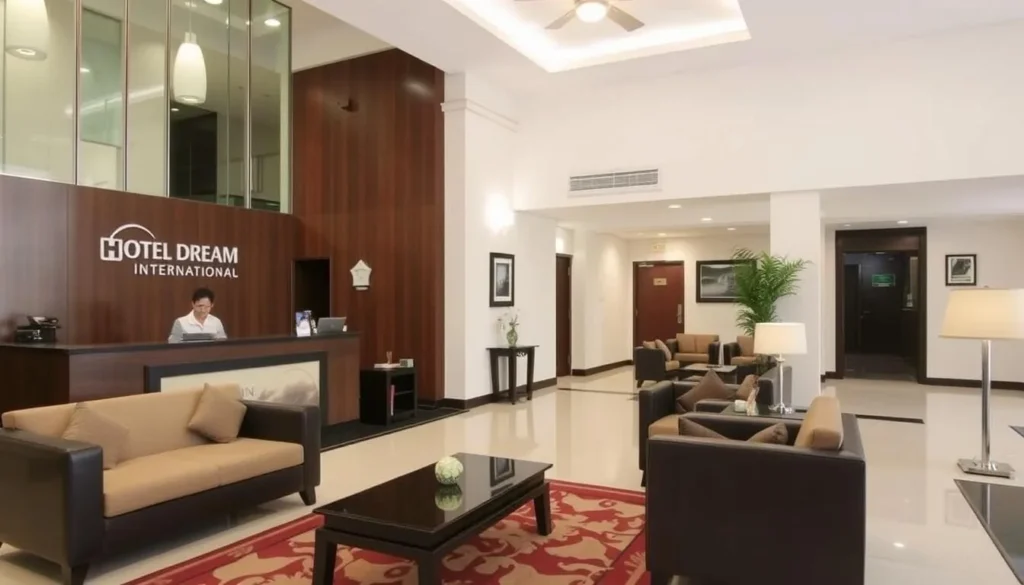 Hotel Dream International in Chittagong showing the reception area