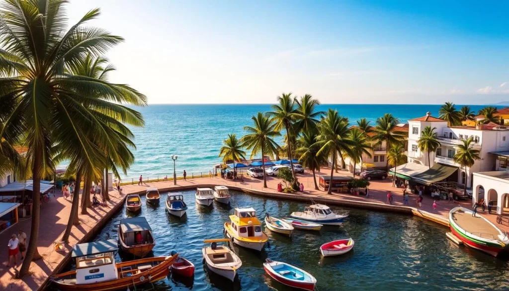 Ilha Comprida Transportation: A serene coastal town, where bustling streets and tranquil waterways coexist. In the foreground, colorful boats and fishing vessels bob gently on the calm waters, their hulls reflecting the warm sunlight. Towering palm trees sway in the gentle breeze, casting soft shadows across the scene. In the middle ground, a mix of traditional and modern architecture lines the streets, with locals and visitors alike strolling along the promenade. In the distance, the vast expanse of the Atlantic Ocean meets the horizon, its azure hues blending seamlessly with the bright, cloudless sky. A sense of easy-going, maritime charm permeates the atmosphere, inviting exploration and discovery. Ilha Comprida Transportation: A serene coastal town, where bustling streets and tranquil waterways coexist. In the foreground, colorful boats and fishing vessels bob gently on the calm waters, their hulls reflecting the warm sunlight. Towering palm trees sway in the gentle breeze, casting soft shadows across the scene. In the middle ground, a mix of traditional and modern architecture lines the streets, with locals and visitors alike strolling along the promenade. In the distance, the vast expanse of the Atlantic Ocean meets the horizon, its azure hues blending seamlessly with the bright, cloudless sky. A sense of easy-going, maritime charm permeates the atmosphere, inviting exploration and discovery.