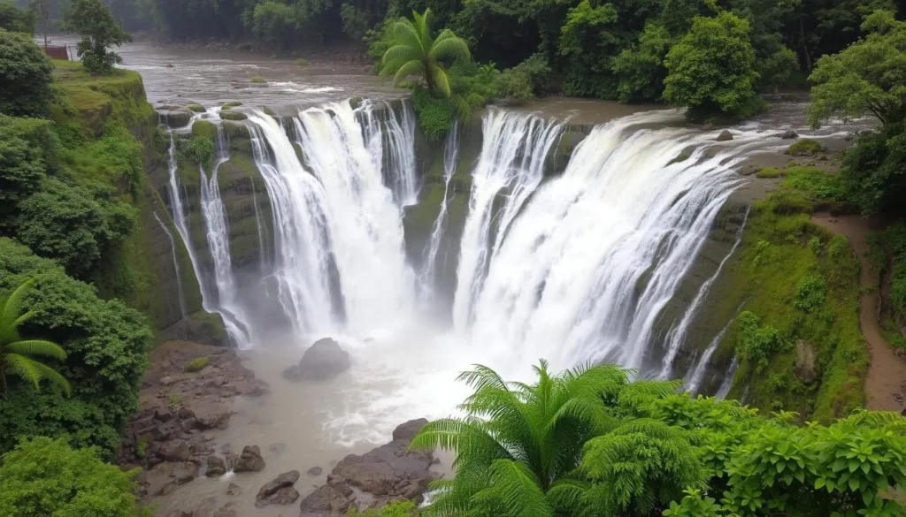 Image of Adyanpara Waterfalls in full flow during monsoon