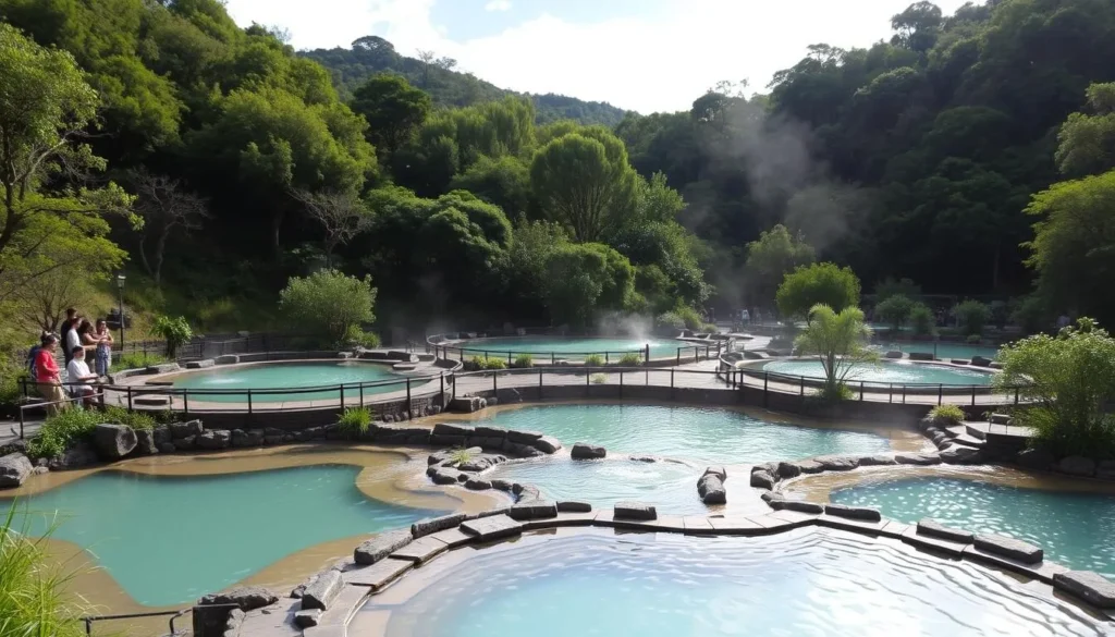 Image of Águas Quentes Hot Springs with lush surroundings and thermal pools