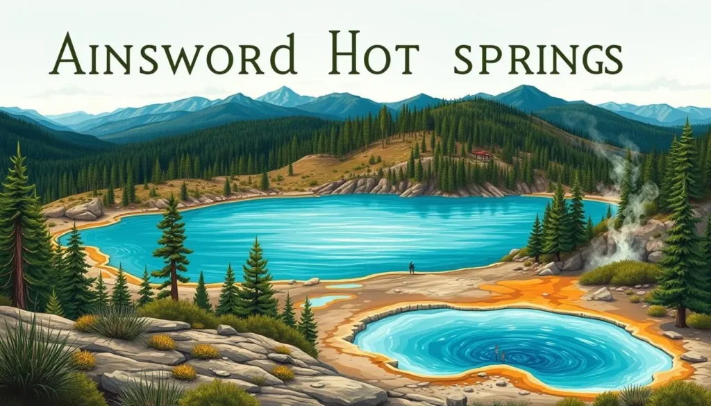 Image of Ainsworth Hot Springs and surrounding landscape