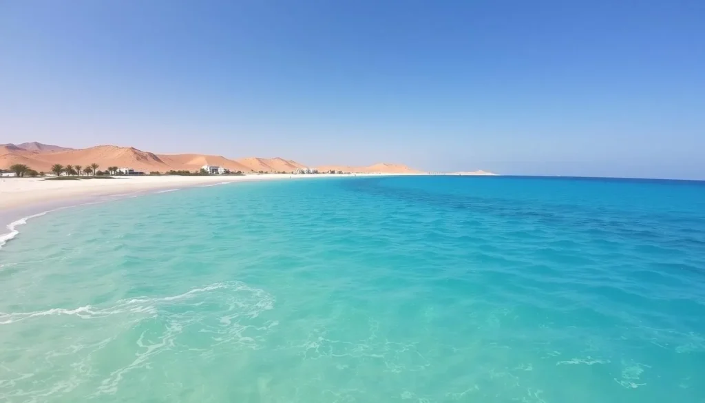 Image of Al Kout Beach with its pristine shoreline and crystal-clear waters.
