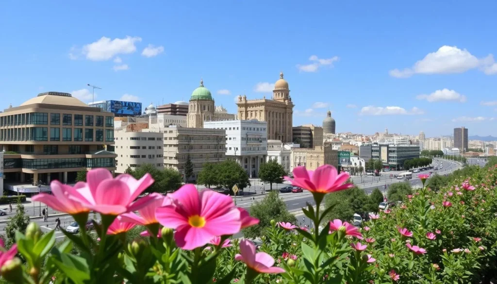Image of Amman's cityscape during a vibrant spring day