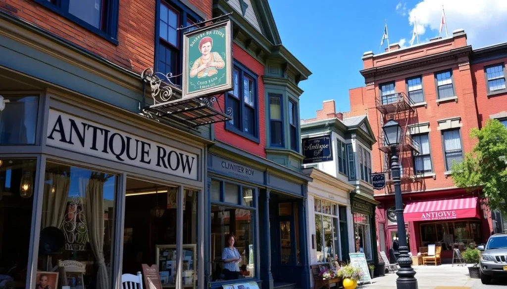 Image of Antique Row on Clinton Street with various antique stores Image of Antique Row on Clinton Street with various antique stores