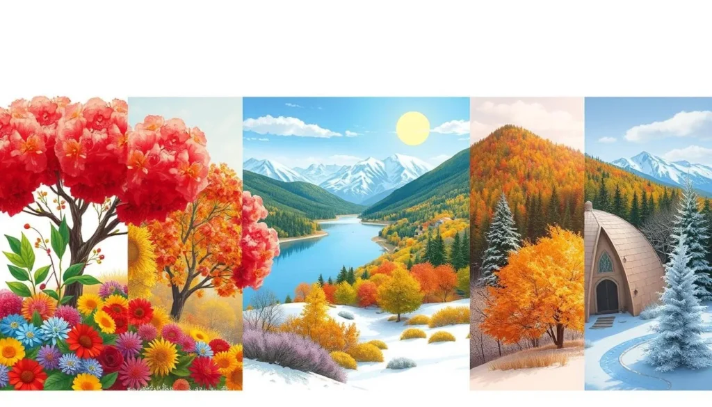 Image of Arendal in different seasons