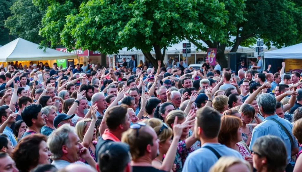 Image of Arendalsuka festival with crowds enjoying live music