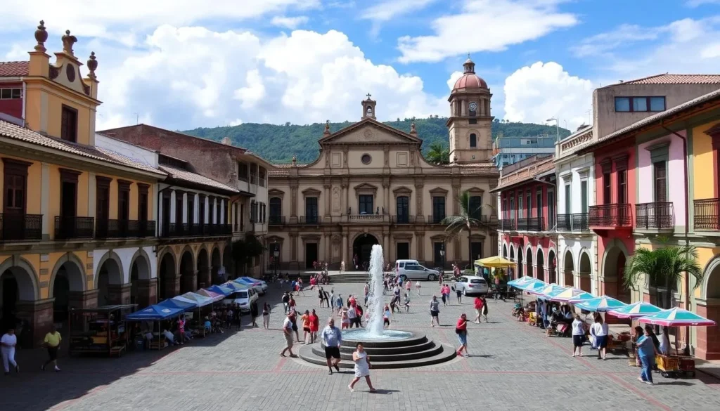Image of Barichara's colonial architecture and main square