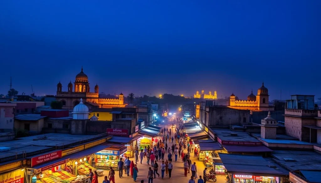 Image of Bhavnagar cityscape with vibrant markets and historical landmarks