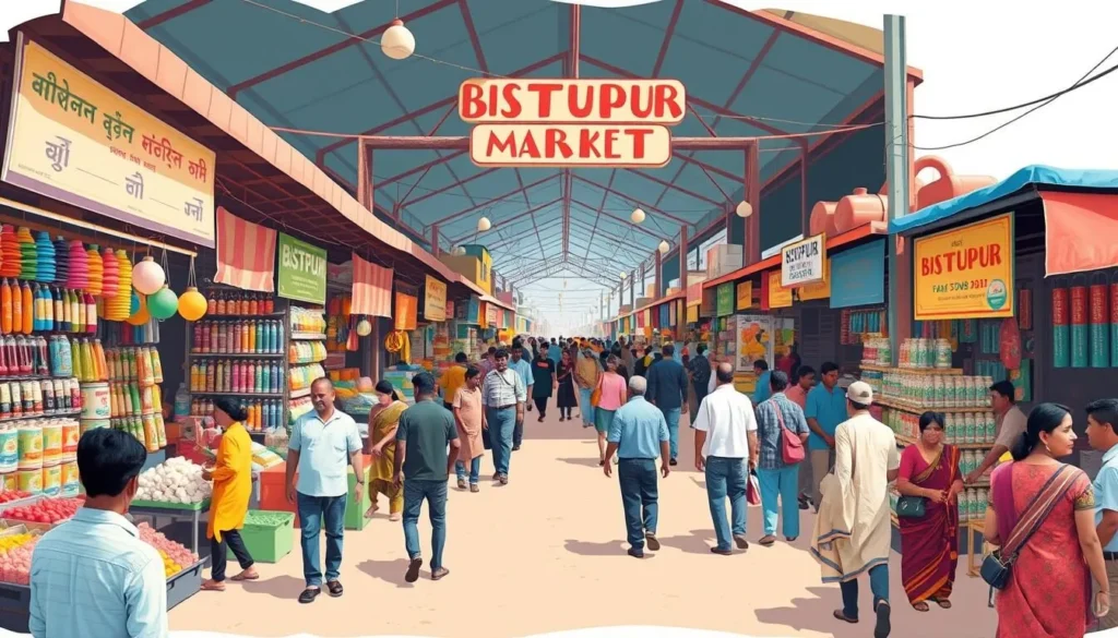 Image of Bistupur Market, a bustling shopping destination in Jamshedpur