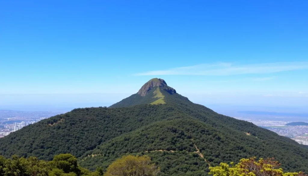 Image of Bogotá's Monserrate mountain during clear skies