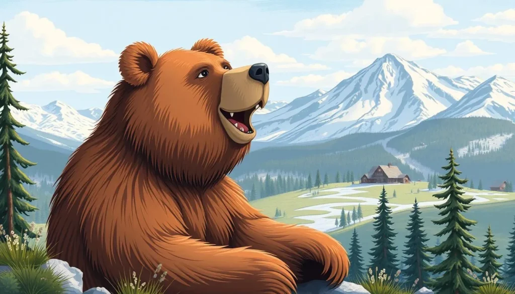 Image of Boo the Grizzly Bear at Kicking Horse Mountain Resort