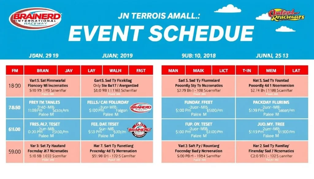 Image of Brainerd International Raceway schedule