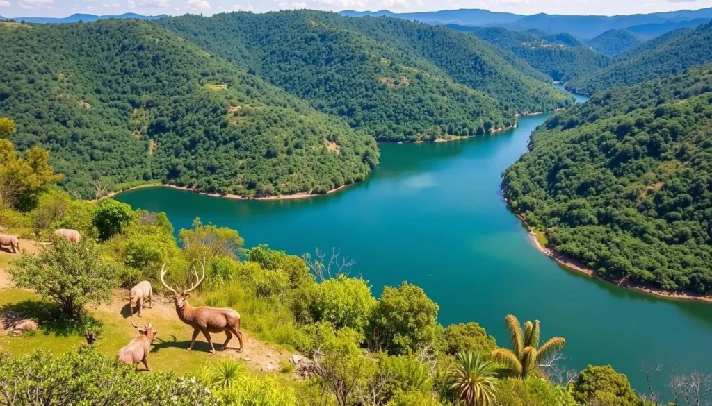 Image of Brownsberg Nature Park with a scenic view of the Brokopondo Reservoir