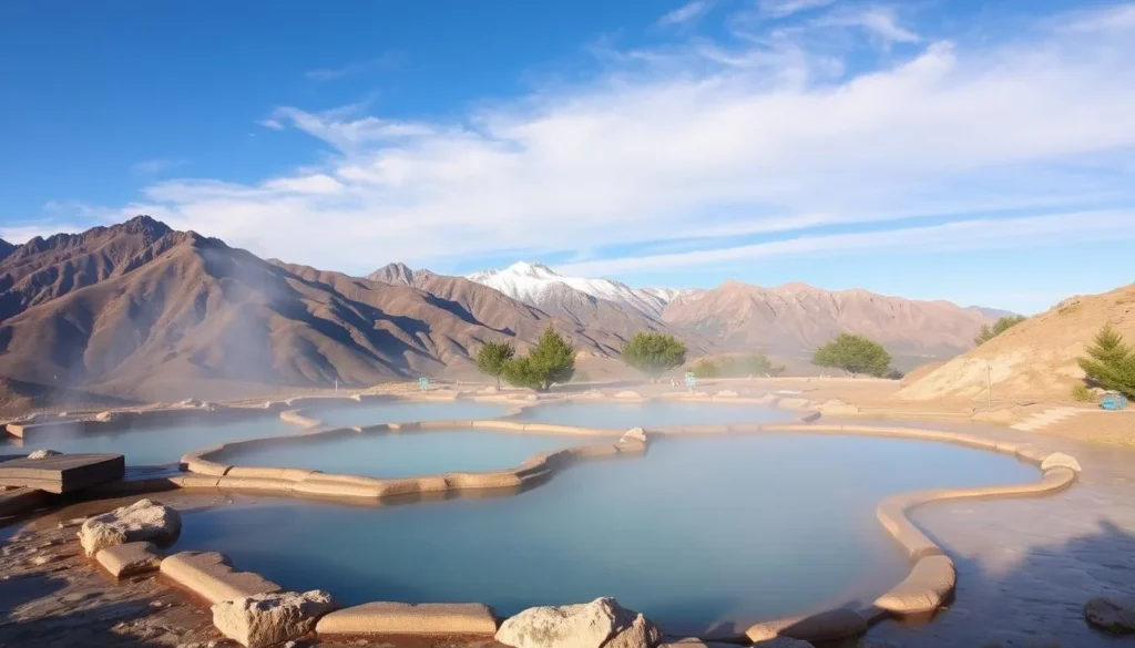 Image of Buena Vista's hot springs surrounded by mountains