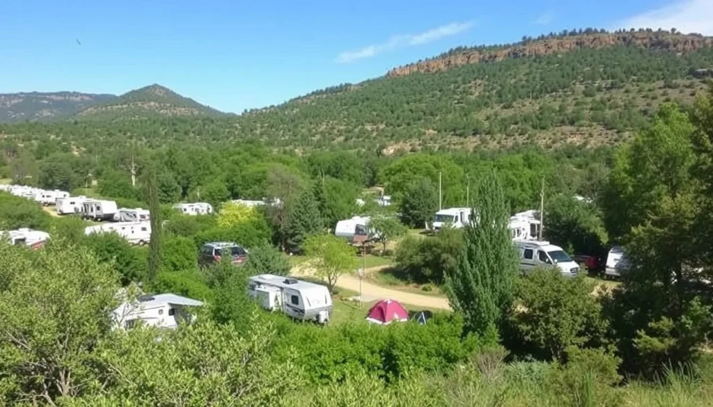 Image of Cameron Bluff Campground with RVs and tents