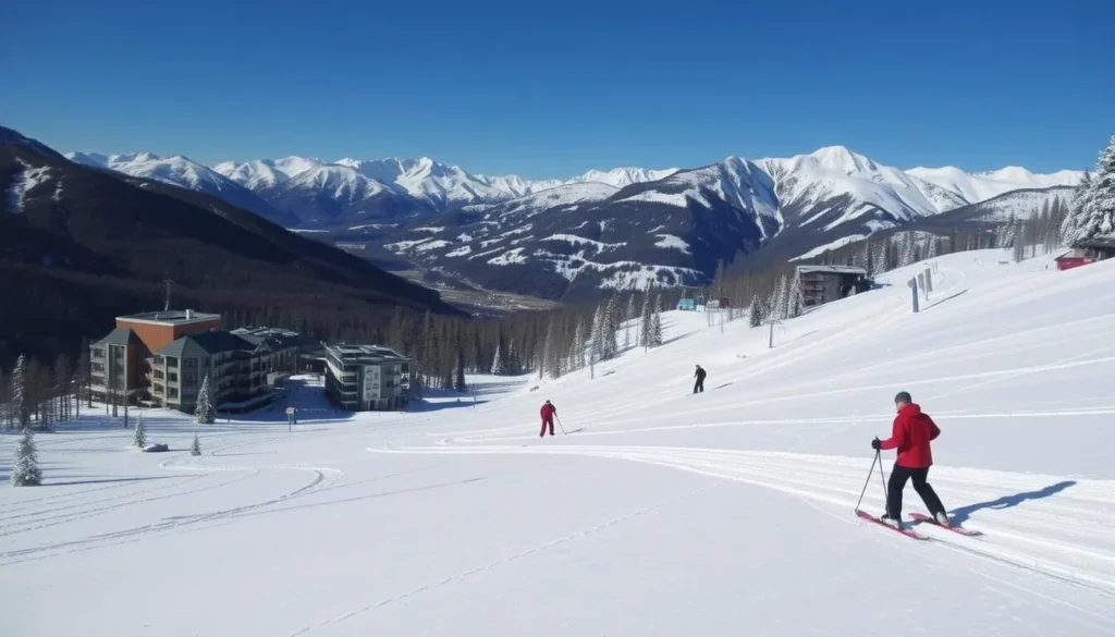 Image of Canyon Ski Resort in winter with skiers on the slopes