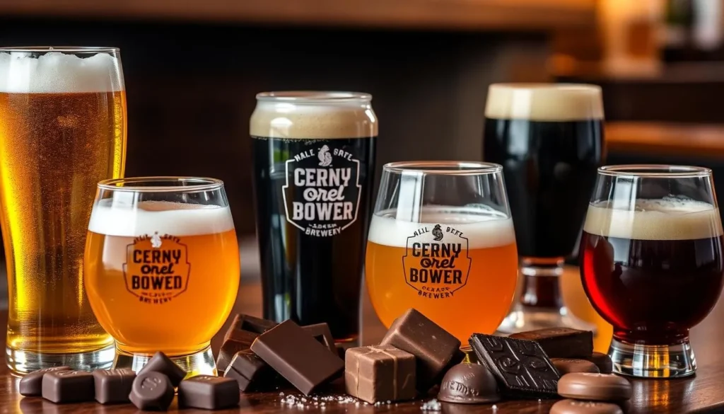 Image of Cerny Orel Brewery's beer and chocolate pairing