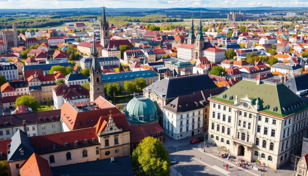 Image of Ceska Lipa cityscape with a mix of historical and modern architecture