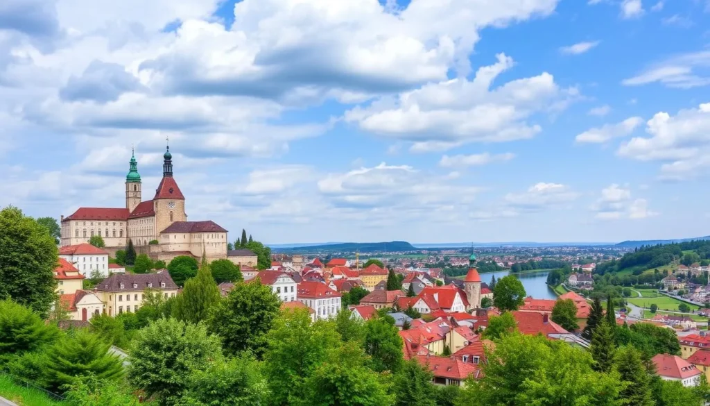 Image of Ceske Budejovice and its surrounding landscape