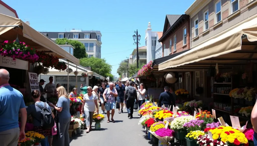Image of Columbia Road Flower Market on a sunny Sunday