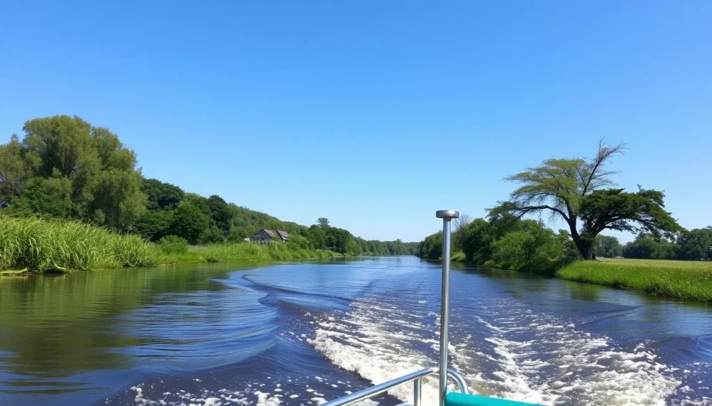 Image of Commewijne River with a boat tour