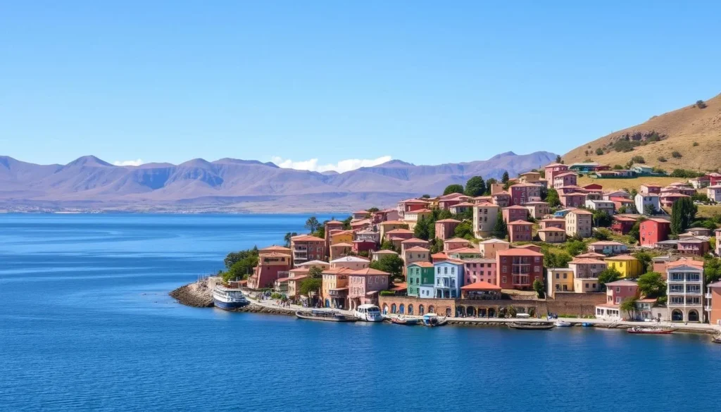 Image of Copacabana town on the shores of Lake Titicaca