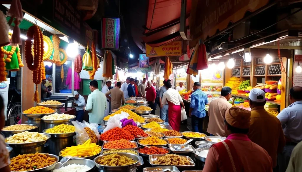 Image of Dargah Bazar street food stalls