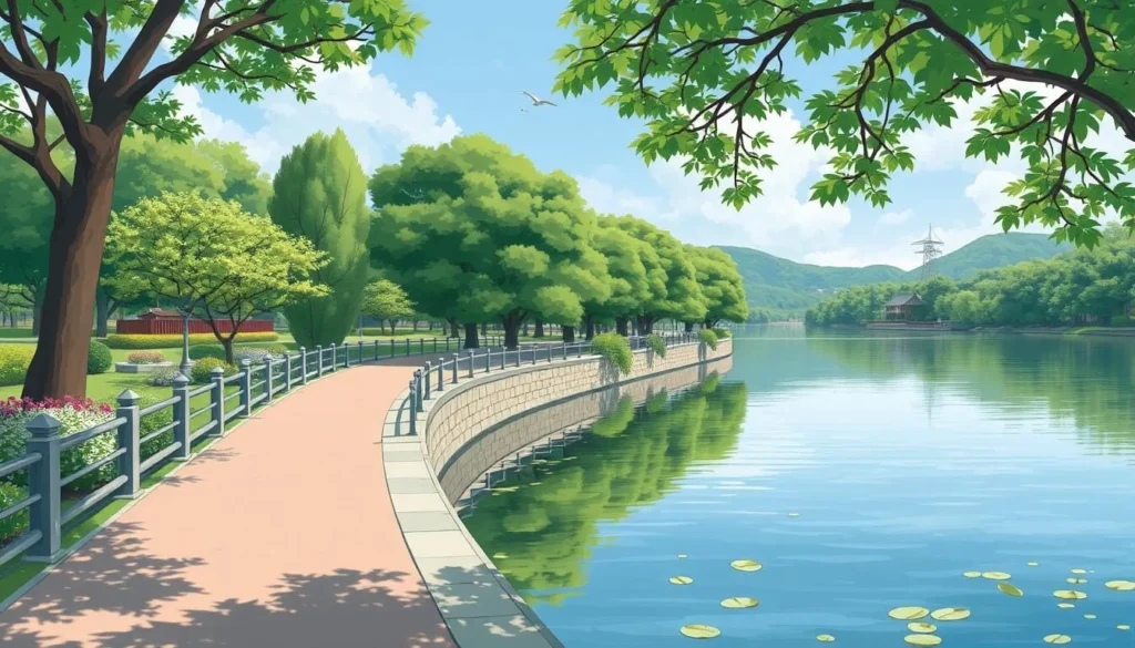 Image of Deul Park with a beautiful riverside walkway